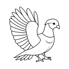 Pigean single continuous one line out line vector art  drawing  and tattoo design