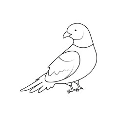 Pigean single continuous one line out line vector art  drawing  and tattoo design