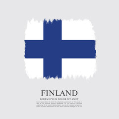 Fototapeta premium Flag of Finland, brush stroke background