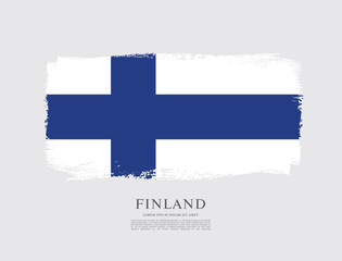 Flag of Finland, brush stroke background