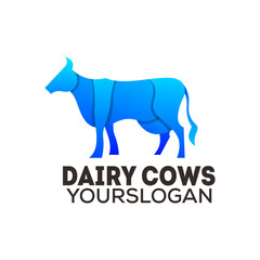 Fototapeta premium cows abstract colorful logo design vector