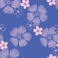 Sakura Flower Lines Design Pattern