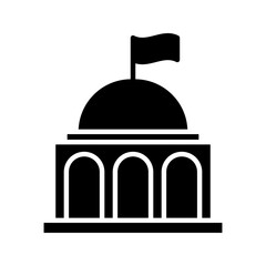 City hall building line icon color editable
