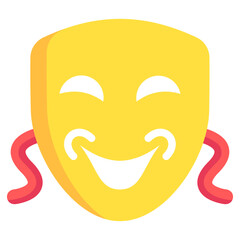Obraz premium Laughing Mask multi color icon, related to carnival, festival theme, best for UI, UX kit, web and app development. 