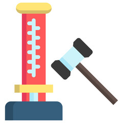 Sledgehammer Strength multi color icon, related to carnival, festival theme, best for UI, UX kit, web and app development.	