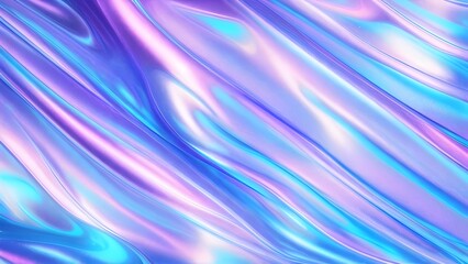 Holographic background pastel foil wrinkled colorful surface. The Hologram Background of 80s abstract foil soft texture crumpled in various colors. 90s blue sky pink pastel holographic gradient mesh