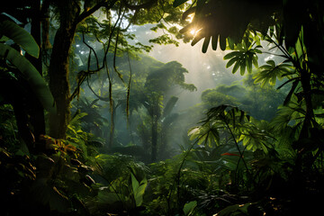 Embrace of the Tropical Forest: An Enchanting Glimpse into Dense Jungle Life