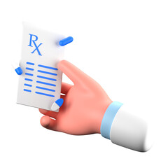Hand Gesture Hold Medical Prescription