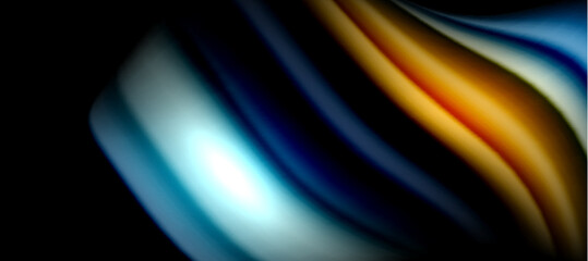Rainbow color wave lines on black. Techno or business abstract background for posters, covers, banners, brochures, websites