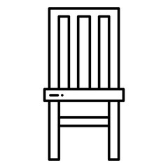 Illustration of Wooden Chair design Line Icon