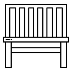 Illustration of Wooden Chair design Line Icon