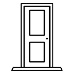 Illustration of Closed Door design Line Icon