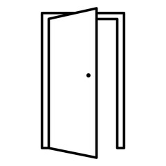 Illustration of Opened Door design Line Icon