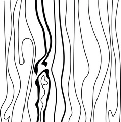 Wooden surface with veins and thicker curvy lines.