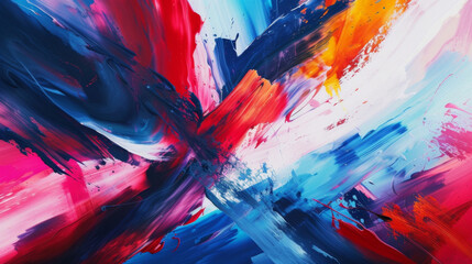 Intense and bold brushstrokes dance across the canvas conveying a sense of unbridled freedom and spontaneity in this emotive and expressive art style. - obrazy, fototapety, plakaty