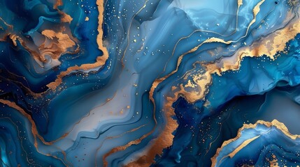 Abstract marble wallpaper background , luxury marble texture gold and blue tone - obrazy, fototapety, plakaty