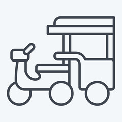 Icon Tuk Tuk. related to Cambodia symbol. line style. simple design editable. simple illustration