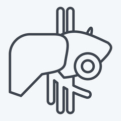 Icon Liver. related to Body Ache symbol. line style. simple design editable. simple illustration