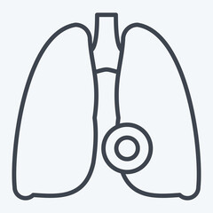 Icon Lung Disease. related to Body Ache symbol. line style. simple design editable. simple illustration