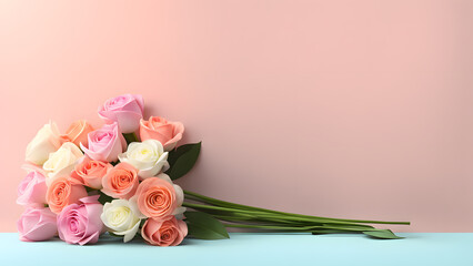 3D Vibrant Bouquet Flower Isolated on Pastel Background: Perfect Floral Decor for Birthday, Mother's Day, Valentine's Day.
