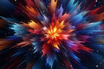 Vibrant star patterns in an abstract and dynamic. Generative ai
