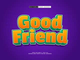 good friend editable text effect style template