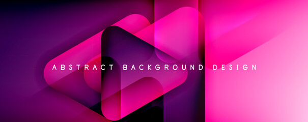 Shadow and Light Triangle Background. Dynamic Geometric Template. Glass Transparent Triangles