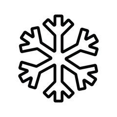 Snowflake icon. Christmas and winter theme. Simple snow flat black illustration on white background. EPS 10