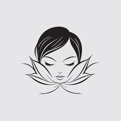 Stylized  lotus flowers. Vector illustration.