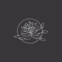 Stylized  lotus flowers. Vector illustration.