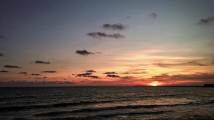  Serene Seascape with Cloudy Sunset Sky