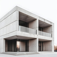 Modern concrete building, modern architecture, concrete architecture
