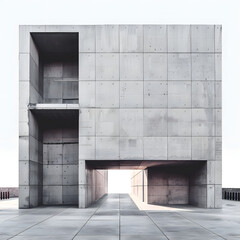 Modern concrete building, modern architecture, concrete architecture