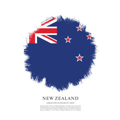 Flag of New Zealand, brush stroke background