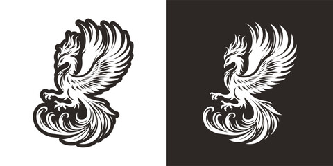 Phoenix tattoo vector