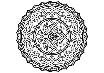 Flower mandala decorative element vintage oriental pattern Vector illustration Islam, Arabian, Indian, Moroccan, Spanish, Turkish, Pakistani, Chinese, mystical, Ottoman patterns, coloring book page.