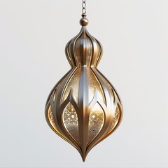 Obraz premium Islamic lantern isolated on a white background, contemporary and aesthetic Ramadan Kareem decoration