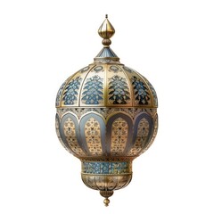 Clean and modern Ramadan Kareem decoration featuring a minimalist Islamic hanging lantern isolated against a white background.