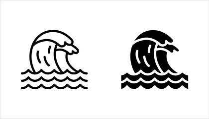 Naklejka premium Wave icon set. sign for mobile concept and web design. vector illustration on white background