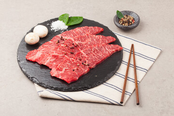  Beef: Meat attached to the top of a cow's ribs.