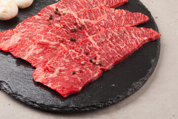  Beef: Meat attached to the top of a cow's ribs.