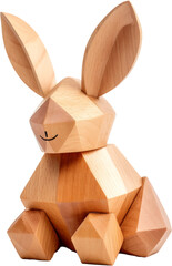 rabbit wooden toy,rabbit made of wood,animal wooden toy for kids isolated on white or transparent background,transparency 