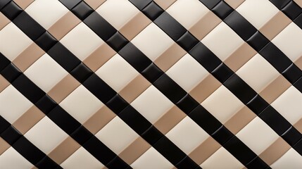 A black and white checkered pattern on a wall. 