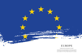 Flag of Europe, vector illustration 