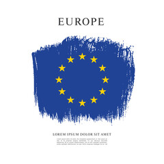 Flag of Europe, vector illustration 