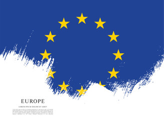 Flag of Europe, vector illustration 