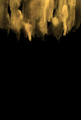 黒背景に金色のような水彩の背景イラスト