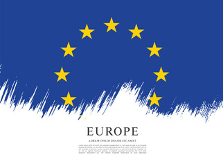 Flag of Europe, vector illustration 