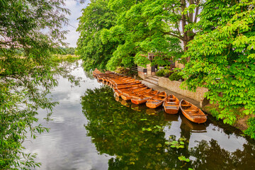 Dedham - Boats on the River Stour at Dedham, Essex, England, in Constable Country.