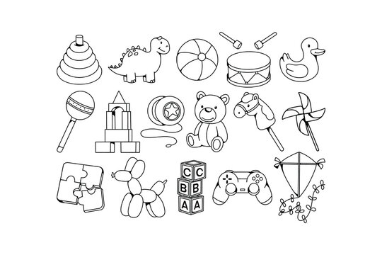 Set Of Children Toys Illustration